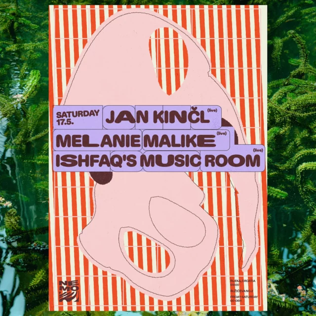 Večer ćemo započeti koncertom - jazz, rnb, soul - Melanie Malike u pratnji Jan Kinčla i Ishfaqa - inspirirana izvođačima kao što su D’Angelo, A Tribe Called Quest, Nneka, Prince, Tricky, Sir, Betty Davis, Kelela…

Kako se večer bude razvijala, tamo negdje oko 00:00, dižemo polako tempo i ulazimo u svijet house-a, slobodno ćemo reći, možda i najboljih na našem prostoru - i to live!

Dinamična noć gdje će se izmjenjivati troje izvođača svjetskog kalibra, u subotu 17.5. u Nemo Klubu 💿