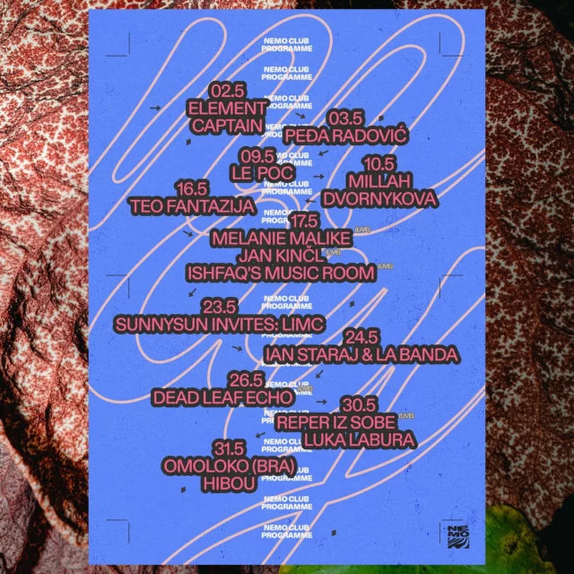 🍸 PROGRAMME FOR MAY 🍸

From introducing local youth, to top notch guest from Brazil - OMOLOKO, to many live appearances by the likes of Melanke Malike, Jan Kinčl, Ishfaq’s Music Room and Reper iz Sobe.

One more month of great clubbing before heats hit the streets 🔥